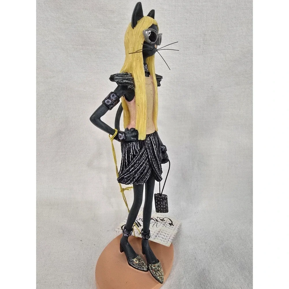 Westland Giftware Catwalk Sleek Cat Figurine 13812 Fashion‎ Black Cat 2005 7.5
